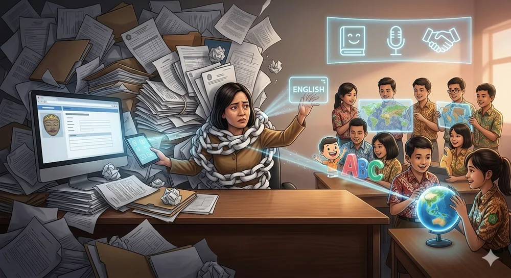 Trapped in Paperwork: How Indonesian English Teachers Battle Bureaucracy to Keep Classrooms Joyful