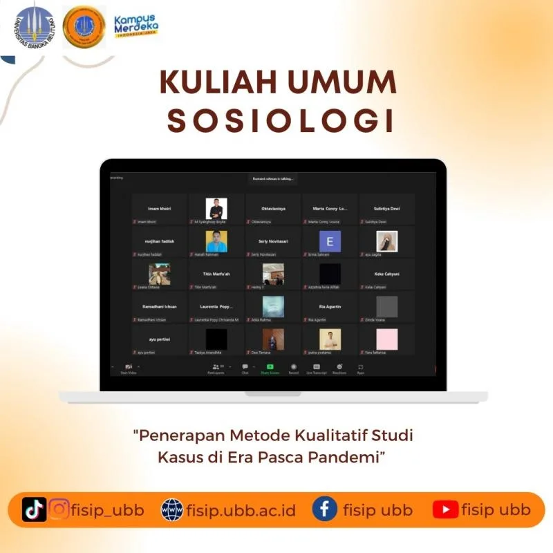 Jurusan Sosiologi UBB Libatkan Peneliti BRIN dalam Kuliah Umum Penerapan Metode Kualitatif