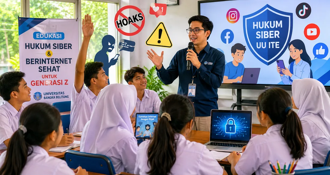 Menangkal Hoaks dan Pelecehan Virtual, Akademisi UBB Edukasi Hukum Siber di Belitung Timur